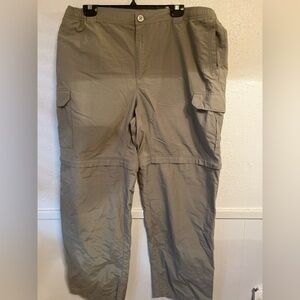Columbia Men’s Convertible Cargo Hiking Pants XL 32 Tan Zip Off Nylon Travel